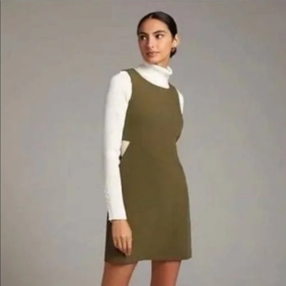 Anthropologie x Mare Mare CUT-OUT SHIFT DRESS in Green Size S